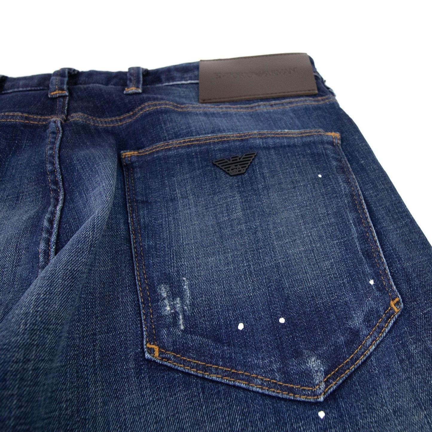 Emporio Armani Painted Dots Slim Fit Jeans Denim Blue 942