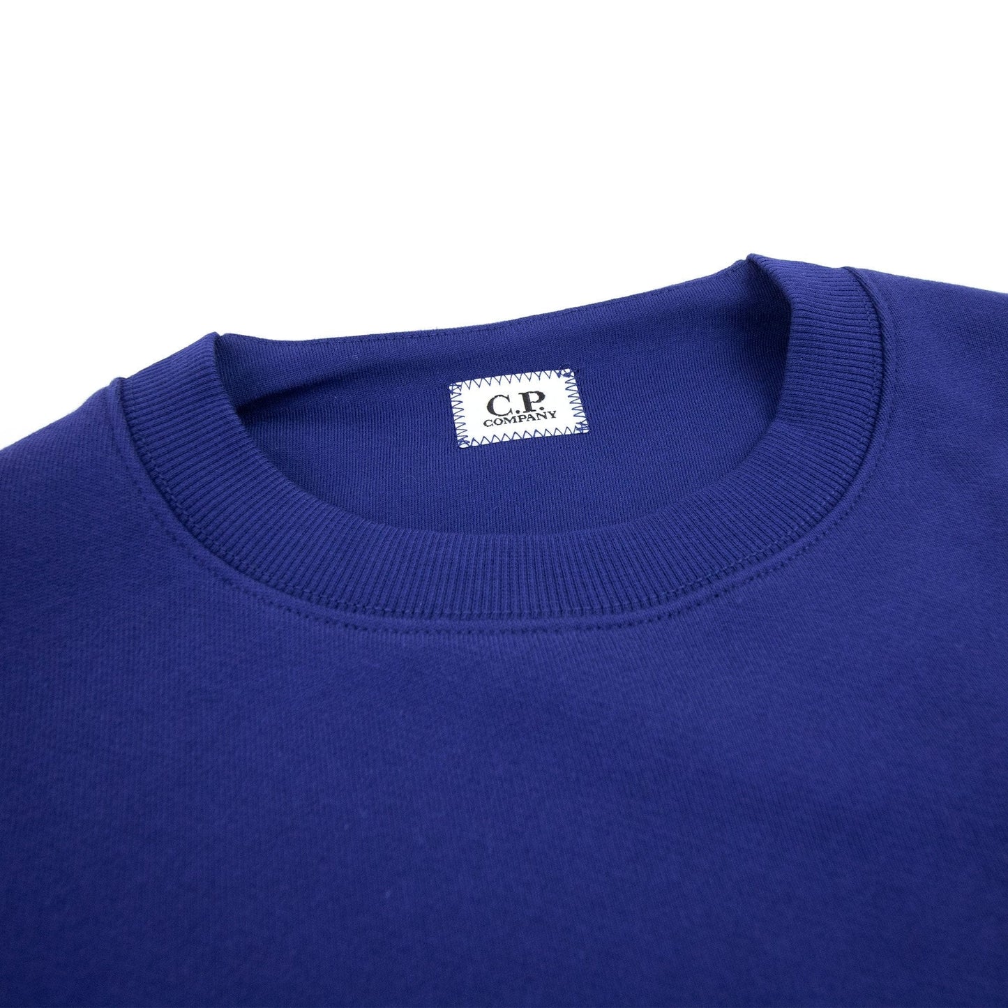 Cp Company Light Fleece Mixed Garment Dyed Logo Sweatshirt Blue 878