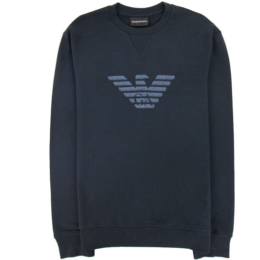 Emporio Armani Dashed Eagle Print Sweatshirt Navy Blue 0920