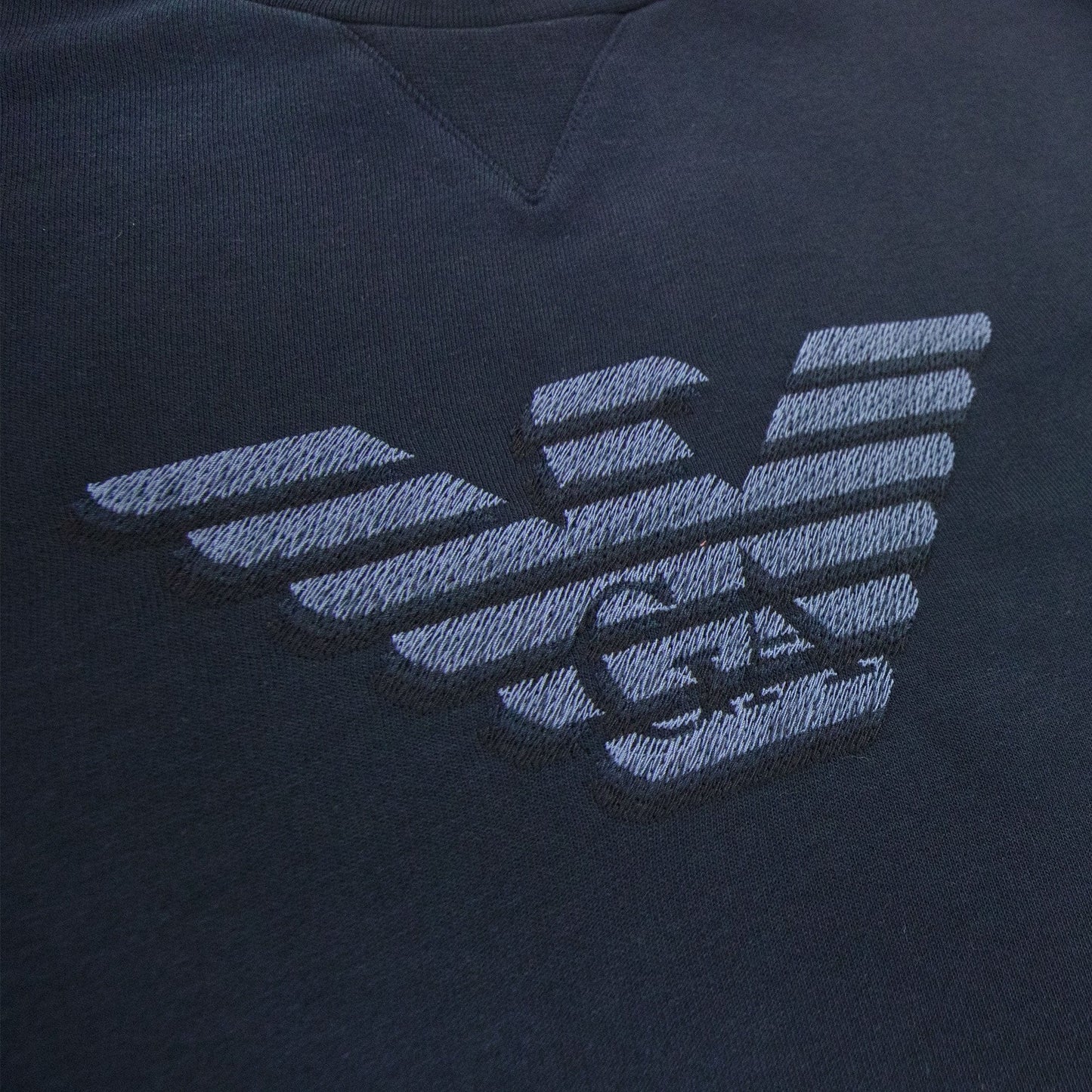 Emporio Armani Dashed Eagle Print Sweatshirt Navy Blue 0920