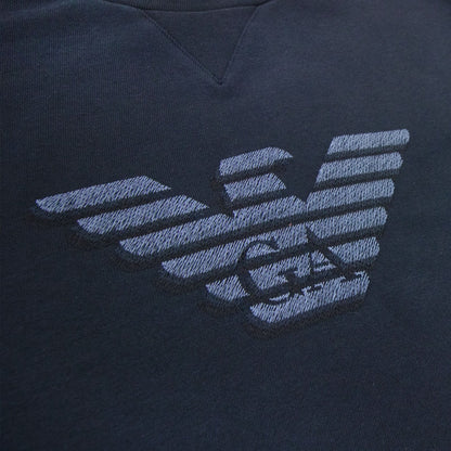 Emporio Armani Dashed Eagle Print Sweatshirt Navy Blue 0920