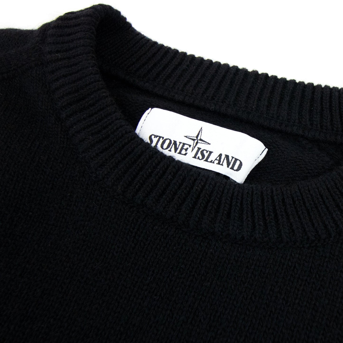 Stone Island 535a3 Lambswool Knitwear Black V0029