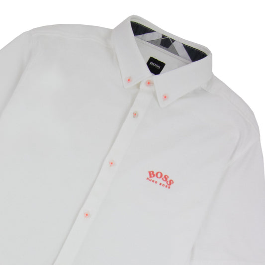 Hugo Boss Biadia R Curved Logo S/s Shirt White 100