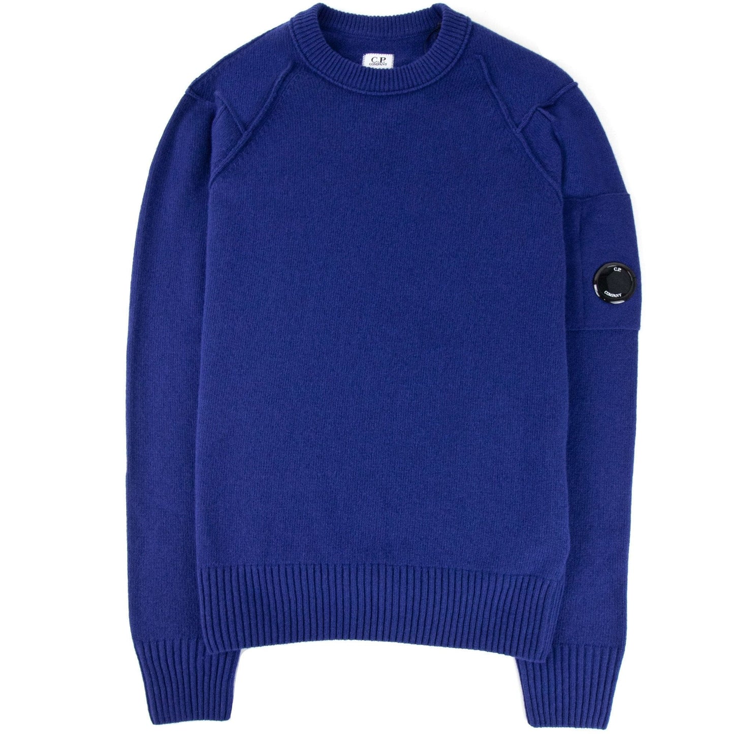 Cp Company Arm Lense Knitwear Sweatshirt Elec Blue 878