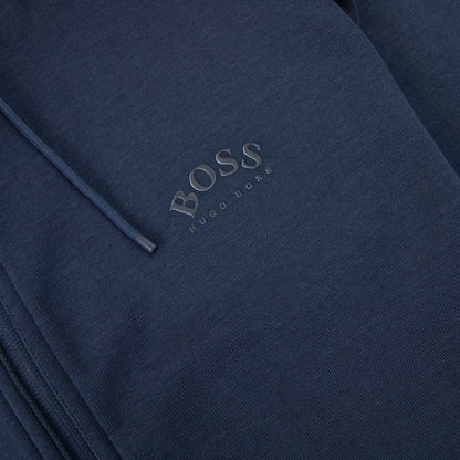 Hugo Boss Saggy Curved Logo Zip Up Sweatshirt Navy 410