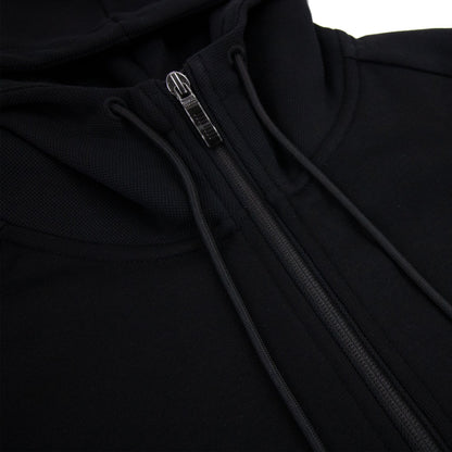Hugo Boss Saggy Curved Logo Zip Up Sweatshirt Black 001