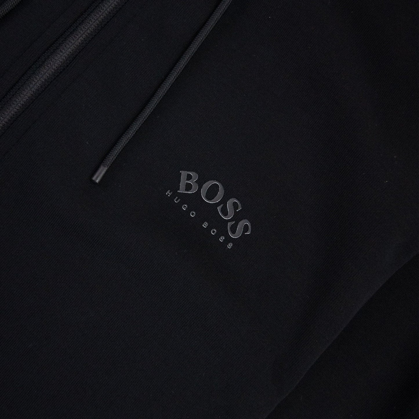 Hugo Boss Saggy Curved Logo Zip Up Sweatshirt Black 001