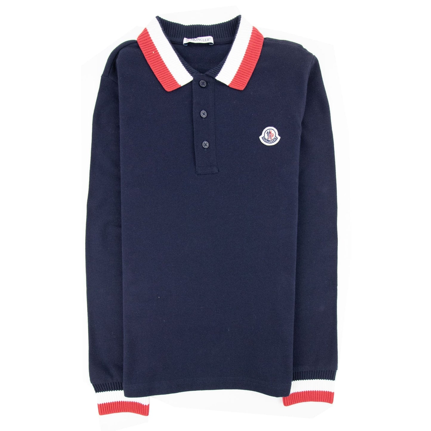 Moncler Junior Long Sleve Polo Shirt Navy 742