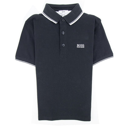 Hugo Boss Kids Twin Tipped Short Sleeve Polo Black