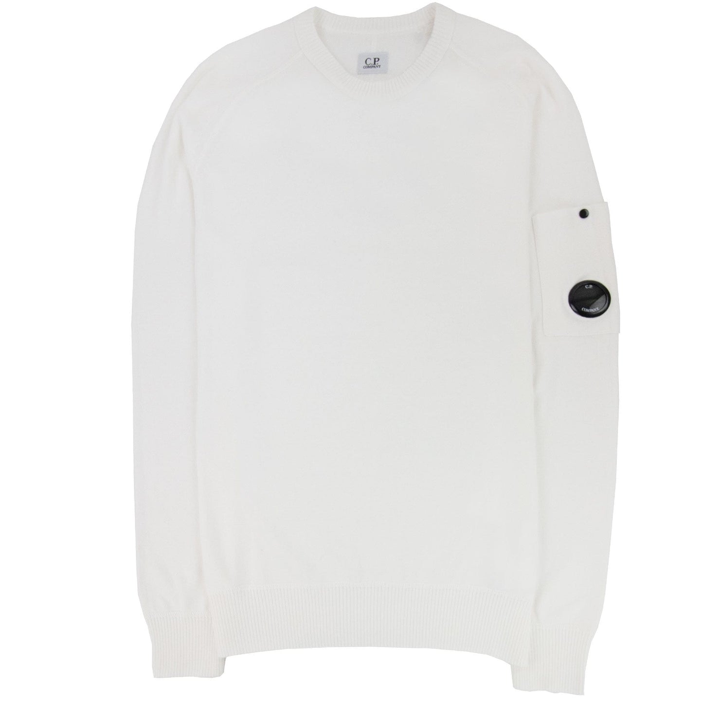 CP Company Sea Island Medium Lens Sweater White 103