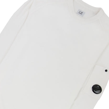 CP Company Sea Island Medium Lens Sweater White 103