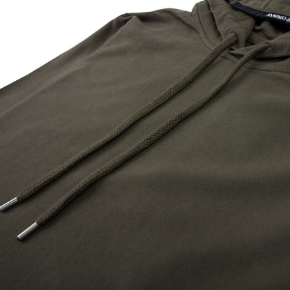 CP Company Diagonal Raised Fleece Garment Dyed Lens Hoodie Khaki 683