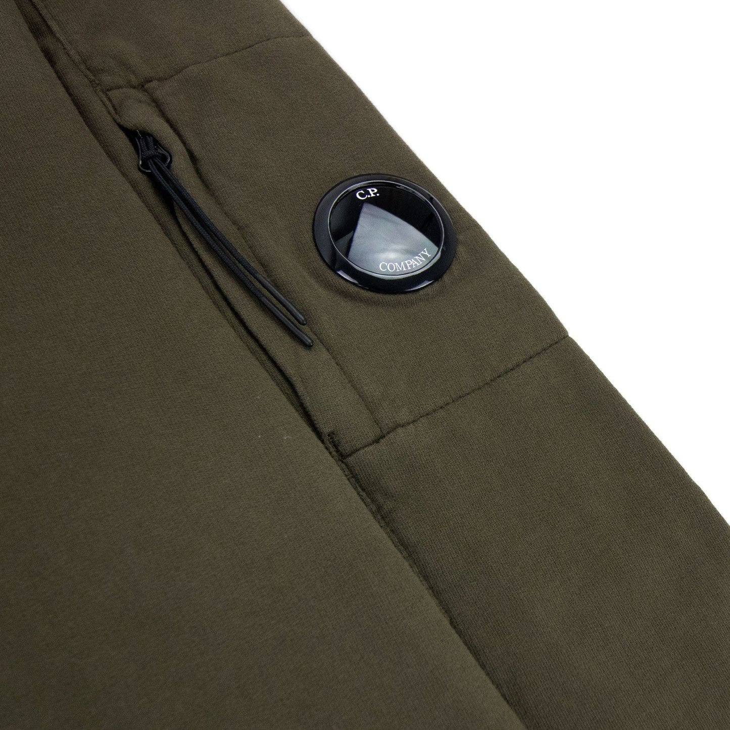 CP Company Diagonal Raised Fleece Garment Dyed Lens Hoodie Khaki 683
