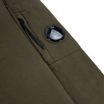 CP Company Diagonal Raised Fleece Garment Dyed Lens Hoodie Khaki 683