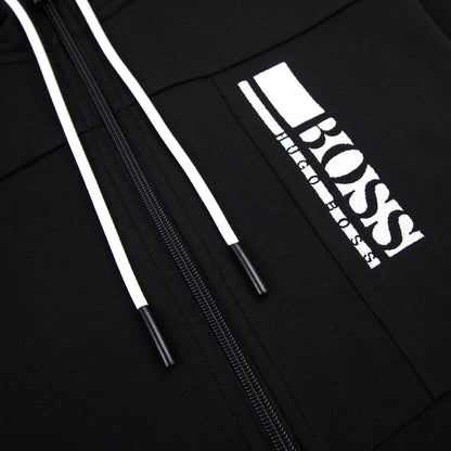Hugo Boss Block Logo Zip Up Hoody Black 001