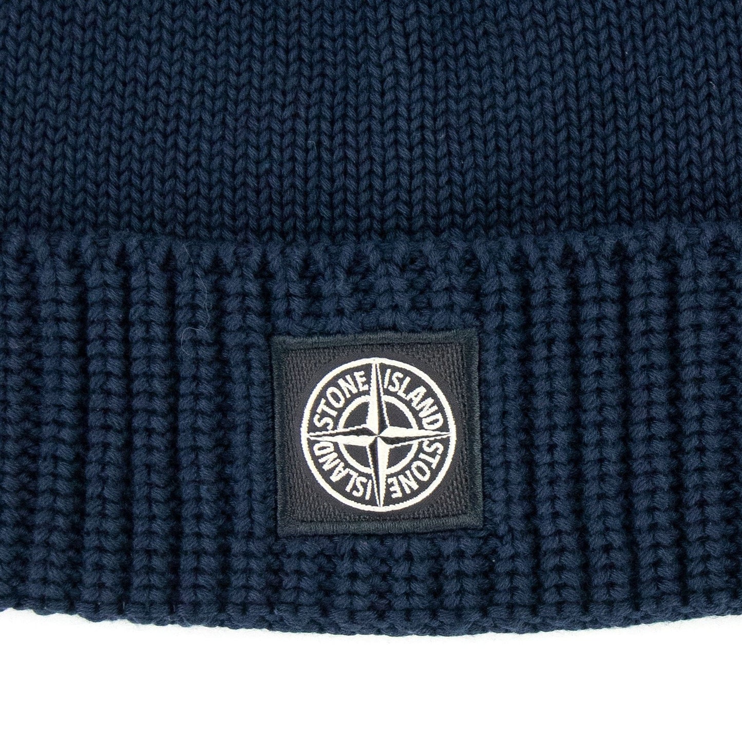 Stone Island Junior N01a7 Knit Patch Logo Beanie Navy V0020