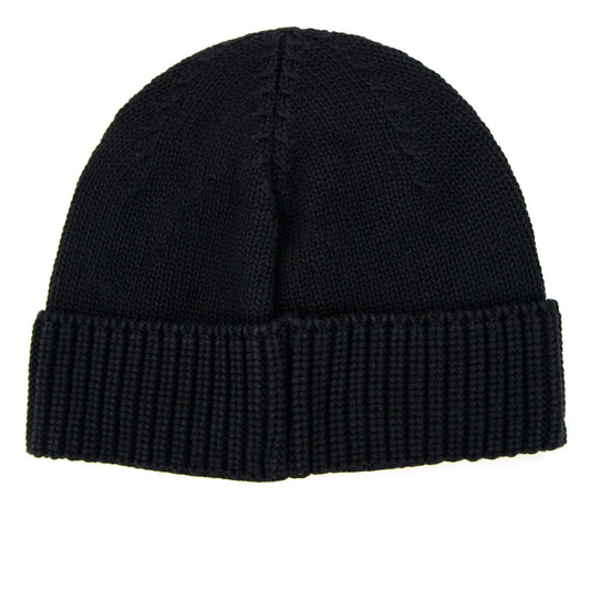 Stone Island Junior N01a7 Knit Patch Logo Beanie Black V0029