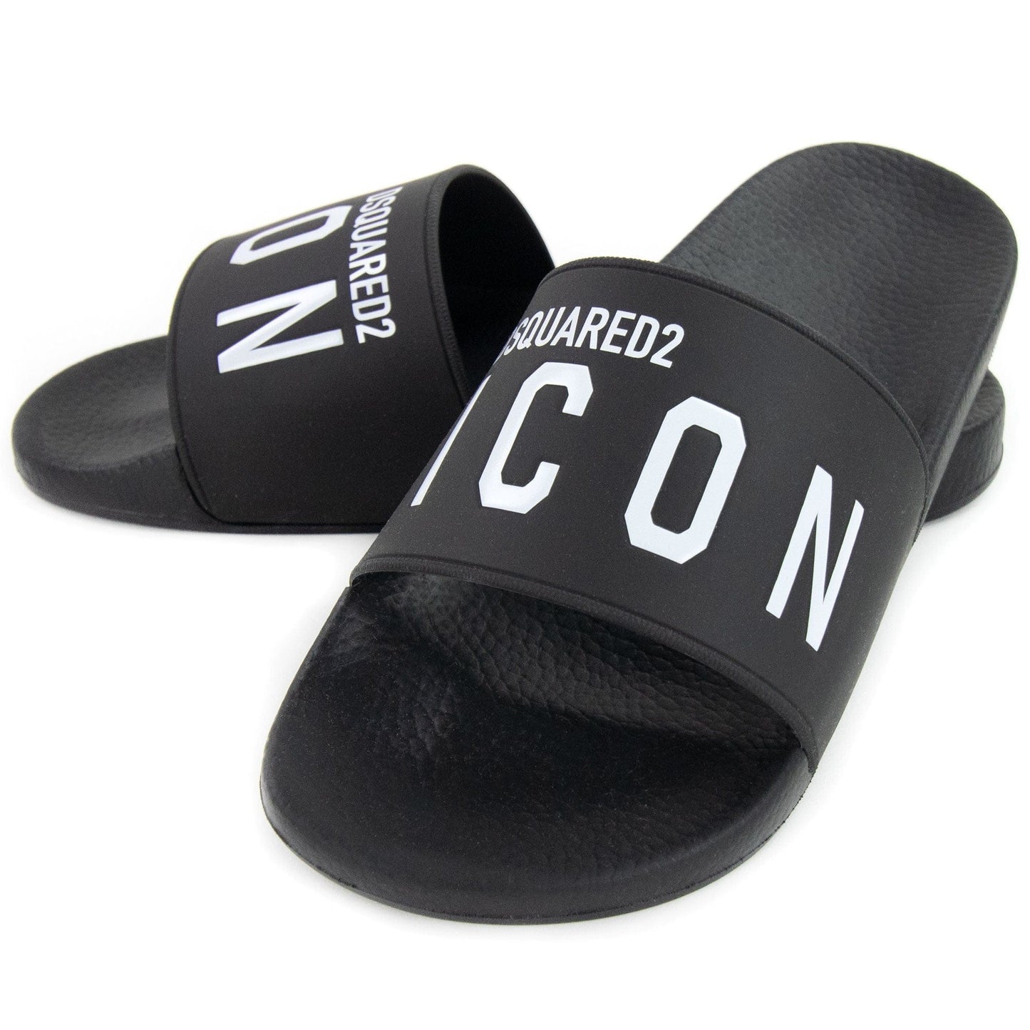 Dsquared2 Be Icon Rubber Sliders Black