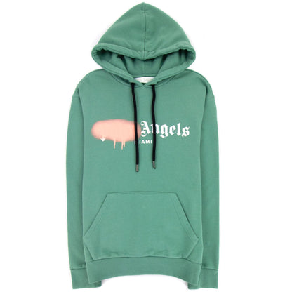 Palm Angels Miami Sprayed Hoody Forest Green