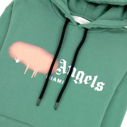 Palm Angels Miami Sprayed Hoody Forest Green