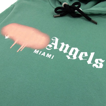 Palm Angels Miami Sprayed Hoody Forest Green