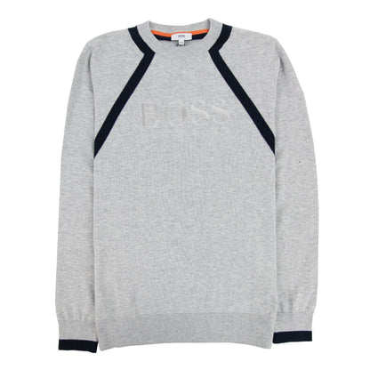 Hugo Boss Kids Embroidered Logo Knitted Sweatshirt Grey