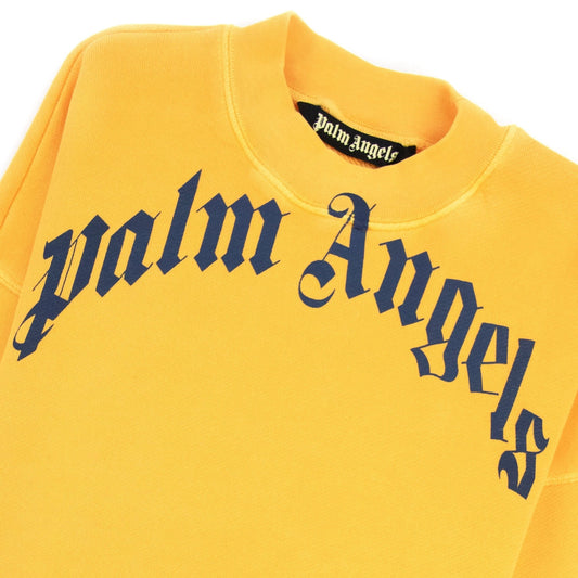 Palm Angels Wash Curved Logo Sweat Yellow