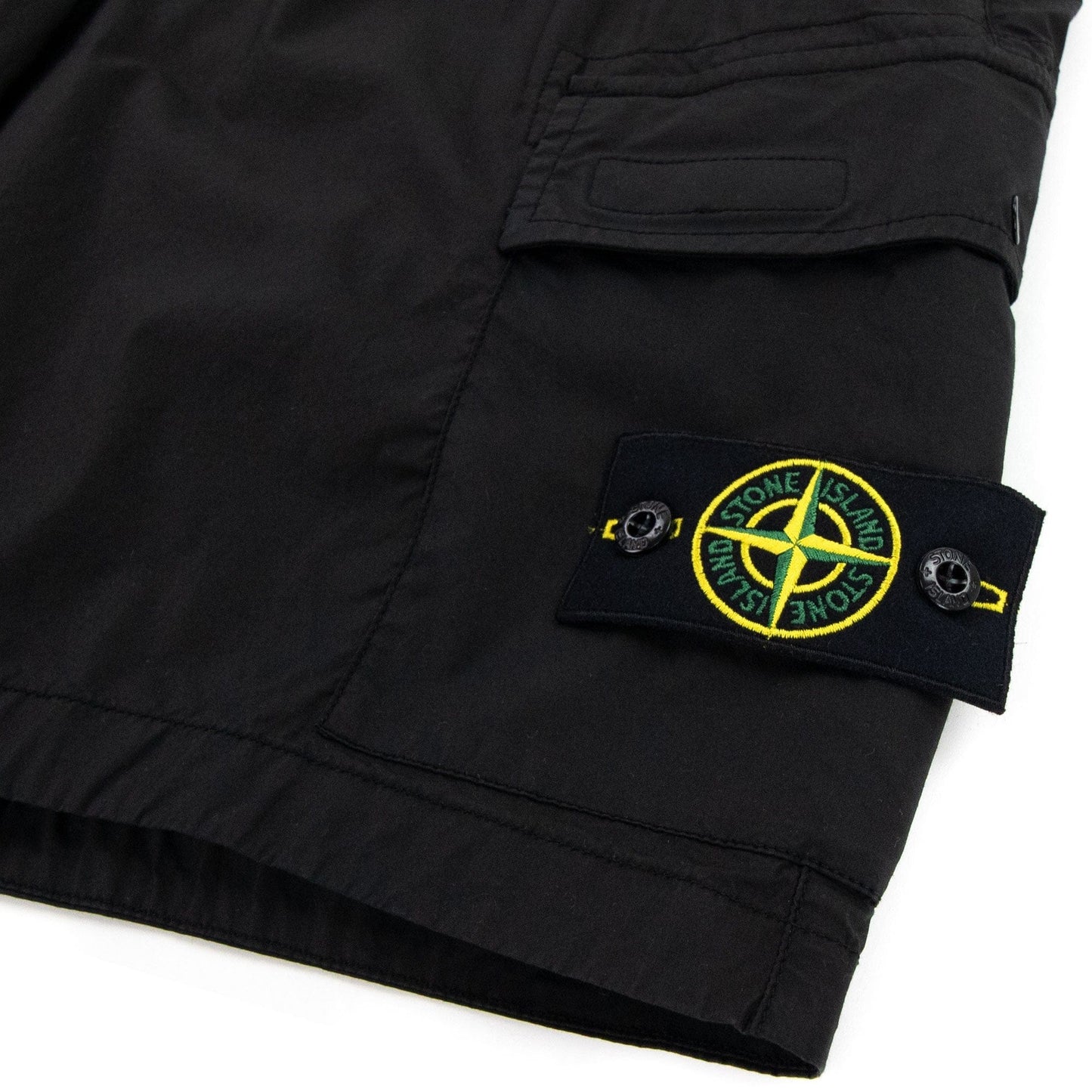 Stone Island Stretch Cotton Tela Cargo Shorts Black V0029