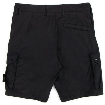 Stone Island Stretch Cotton Tela Cargo Shorts Black V0029