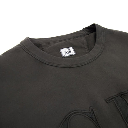 CP Company Light Fleece Mixed Garment Dyed Logo Sweatshirt Khaki 683