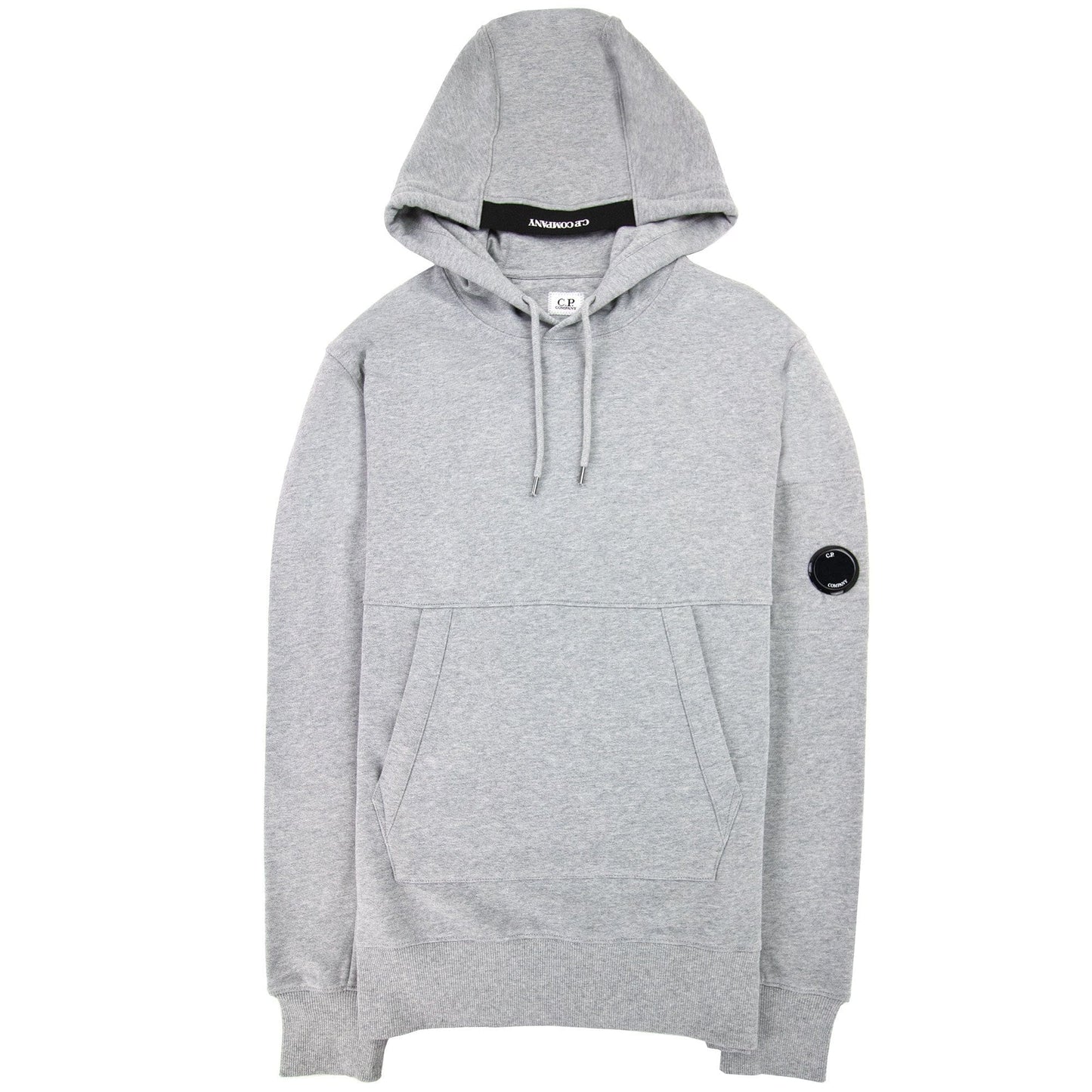 CP Company Diagonal Raised Fleece Garment Dyed Lens Hoodie Grey M93