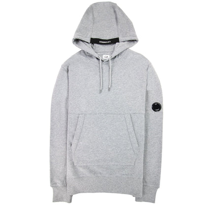 CP Company Diagonal Raised Fleece Garment Dyed Lens Hoodie Grey M93