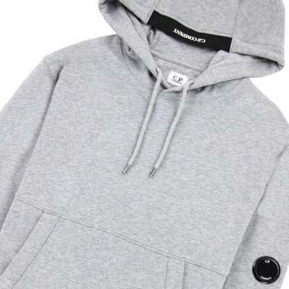 CP Company Diagonal Raised Fleece Garment Dyed Lens Hoodie Grey M93