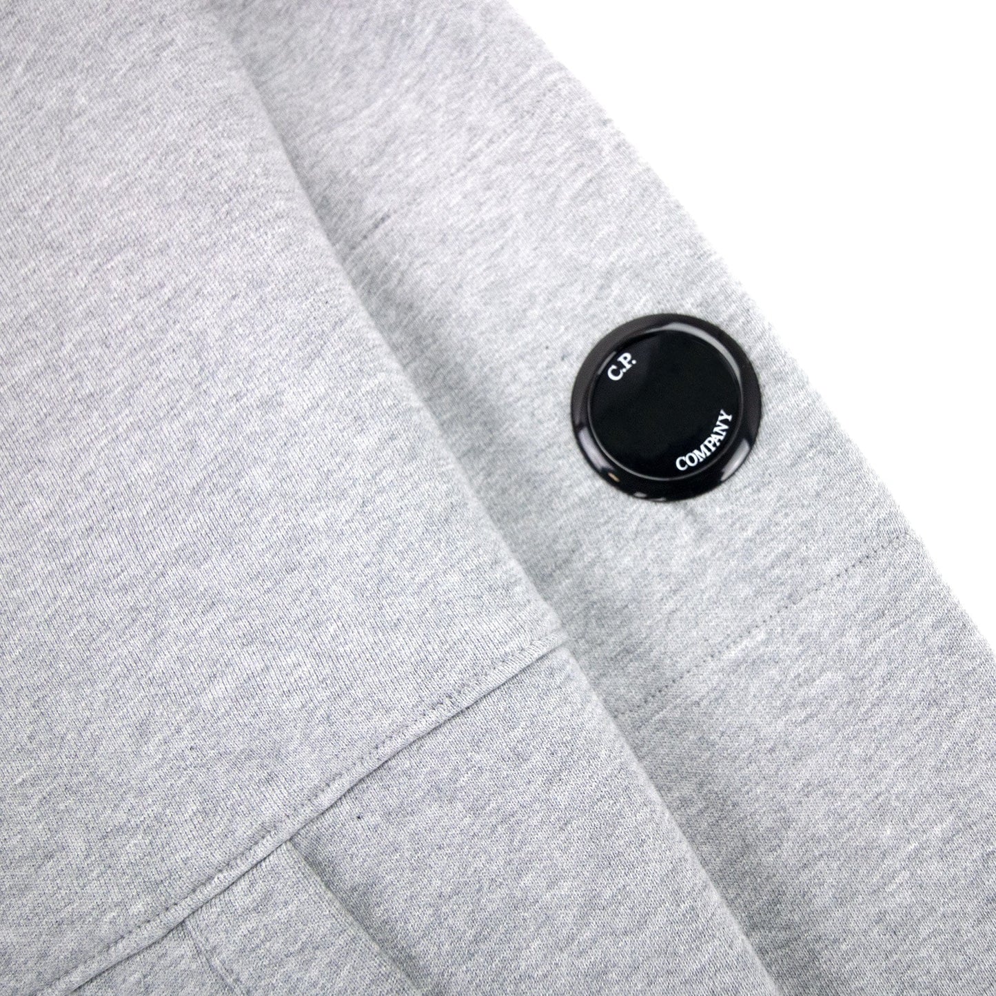 CP Company Diagonal Raised Fleece Garment Dyed Lens Hoodie Grey M93