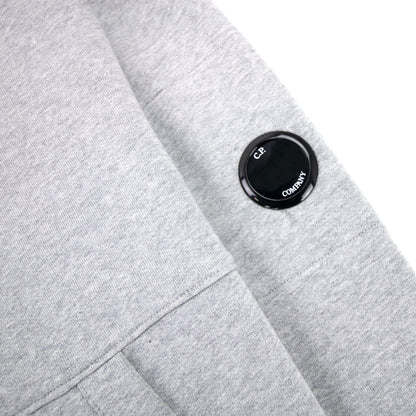 CP Company Diagonal Raised Fleece Garment Dyed Lens Hoodie Grey M93