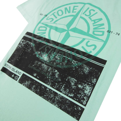 Stone Island Block One T Shirt Mint Green V0044