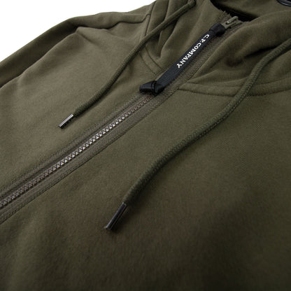 CP Company Diagonal Raised Fleece Full Zip Goggle Hoody Khaki 683