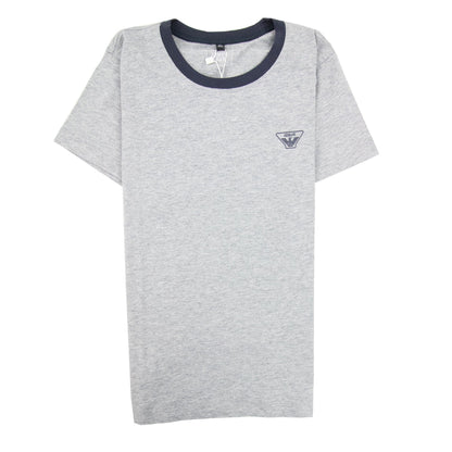Armani Junior Rubber Logo S/s Crew T Shirt Melange Grigio