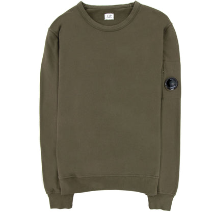 CP Company Light Fleece Lens Crew Sweatshirt Khaki 683
