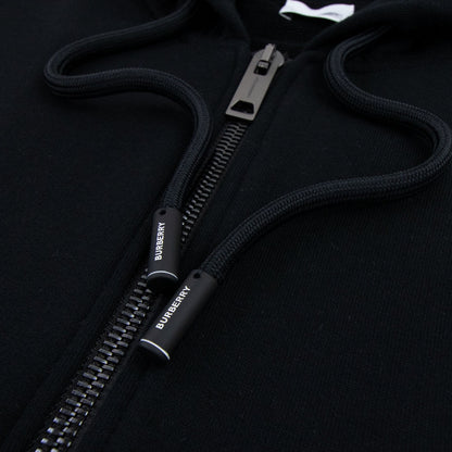 Burberry Vintage Check Panel Cotton Hooded Top Black