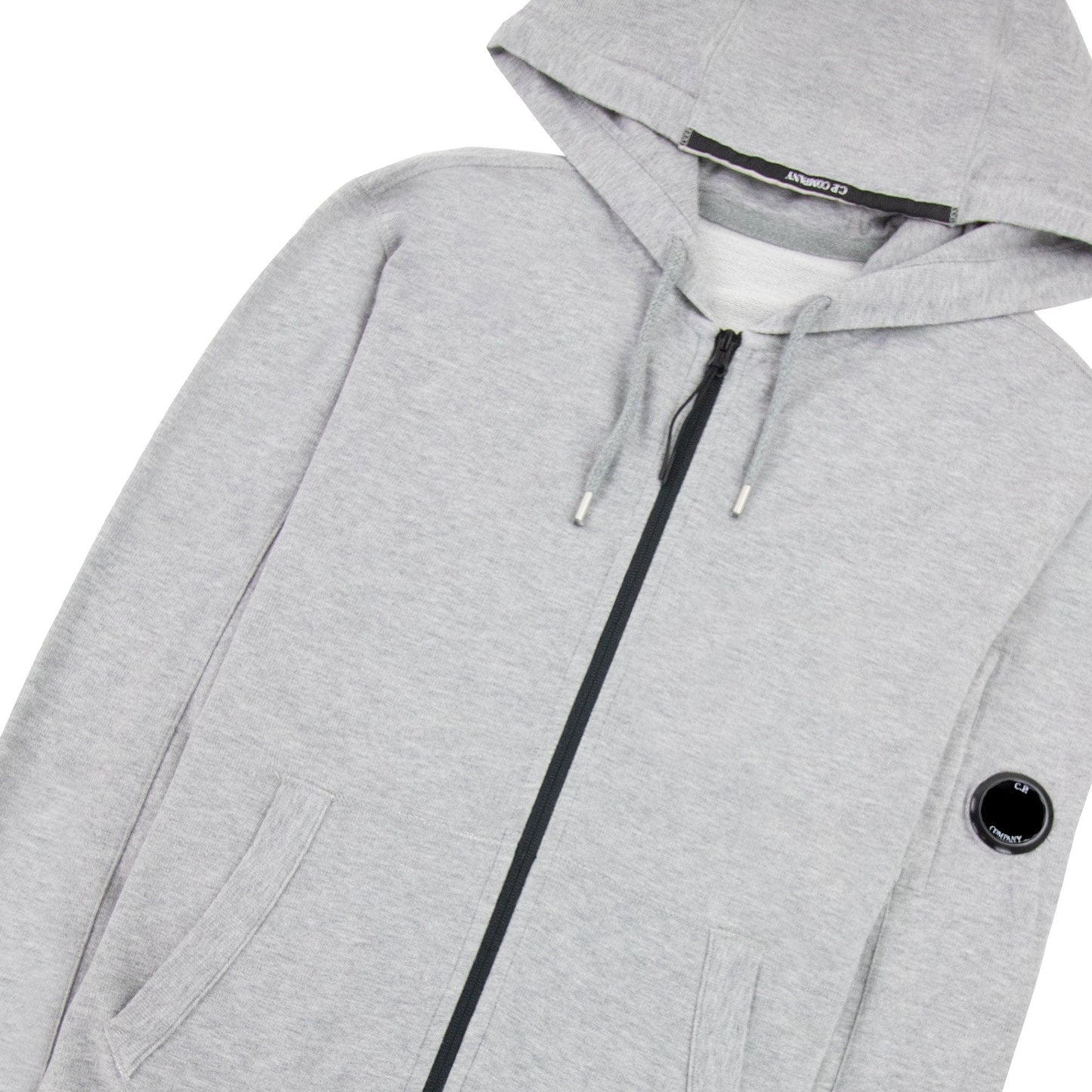 CP Company Diagonal Raised Fleece Full Zip Goggle Hoody Grey M93