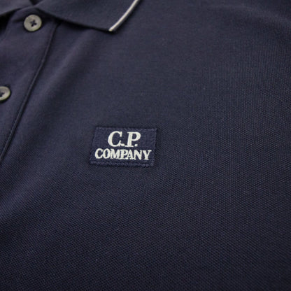 Cp Company Polo Long Sleeve Stretch Piquet Navy 888