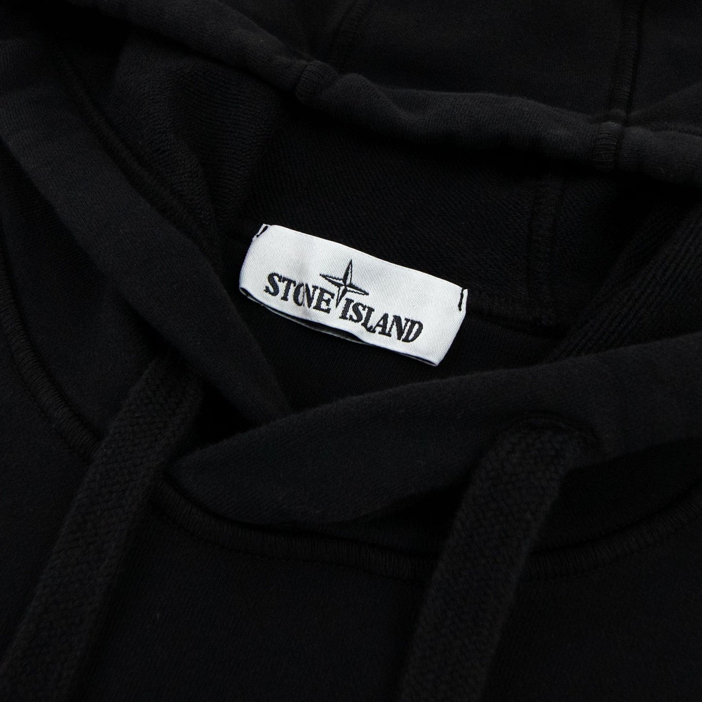 Stone Island 65894 Stencil Hoodied Sweatshirt Black V0029