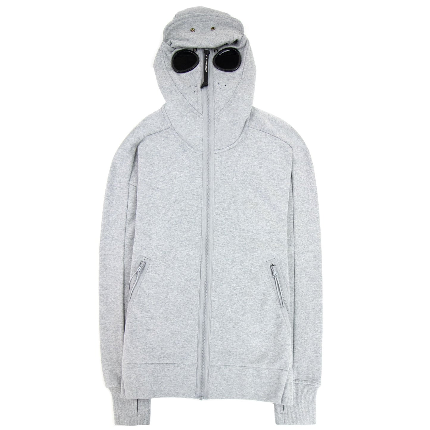 CP Company Front Goggle Diagonal Fleece Hoody Grey M93
