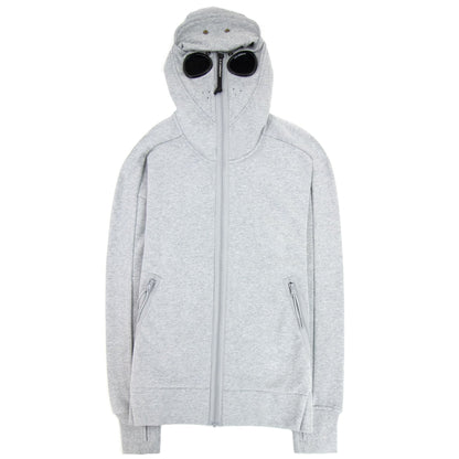 CP Company Front Goggle Diagonal Fleece Hoody Grey M93