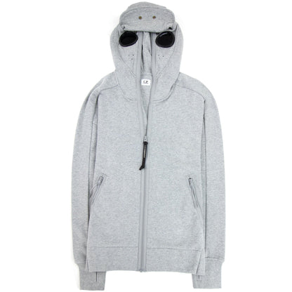 CP Company Front Goggle Diagonal Fleece Hoody Grey M93