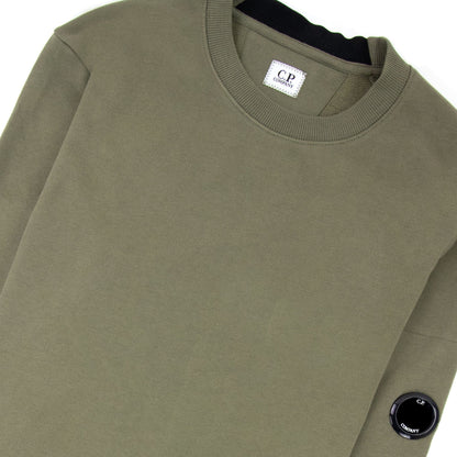 CP Company Diagonal Raised Fleece Lens Crew Sweatshirt Stone Gray 665