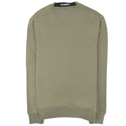CP Company Diagonal Raised Fleece Lens Crew Sweatshirt Stone Gray 665