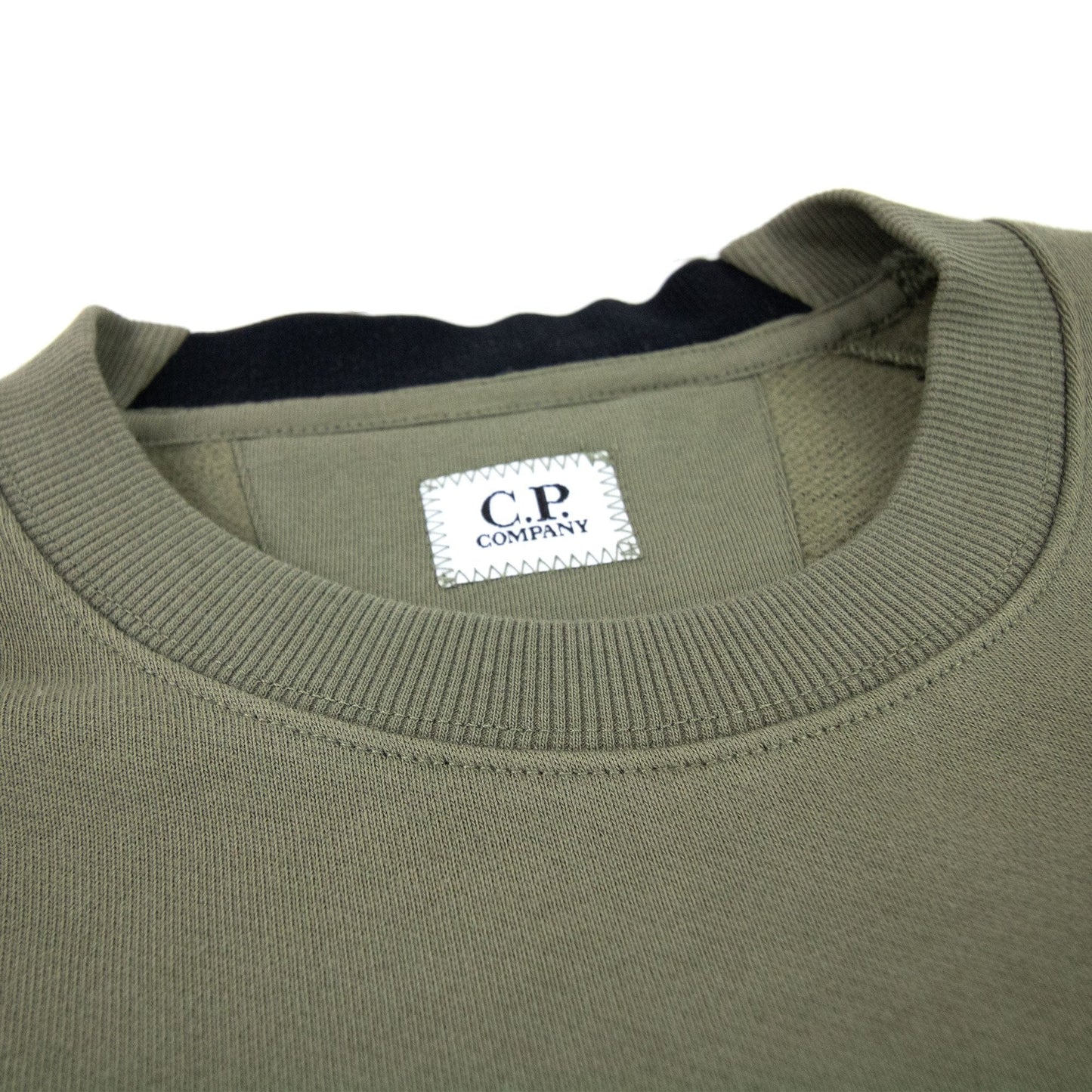 CP Company Diagonal Raised Fleece Lens Crew Sweatshirt Stone Gray 665