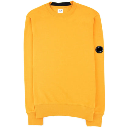 Cp Company Diagonal Raised Fleece Lens Crew Sweatshirt Desert Sun 436